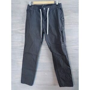 Vuori Pants Mens Charcoal GrayRipstop Pant Tapered Slim FitElastic Waist